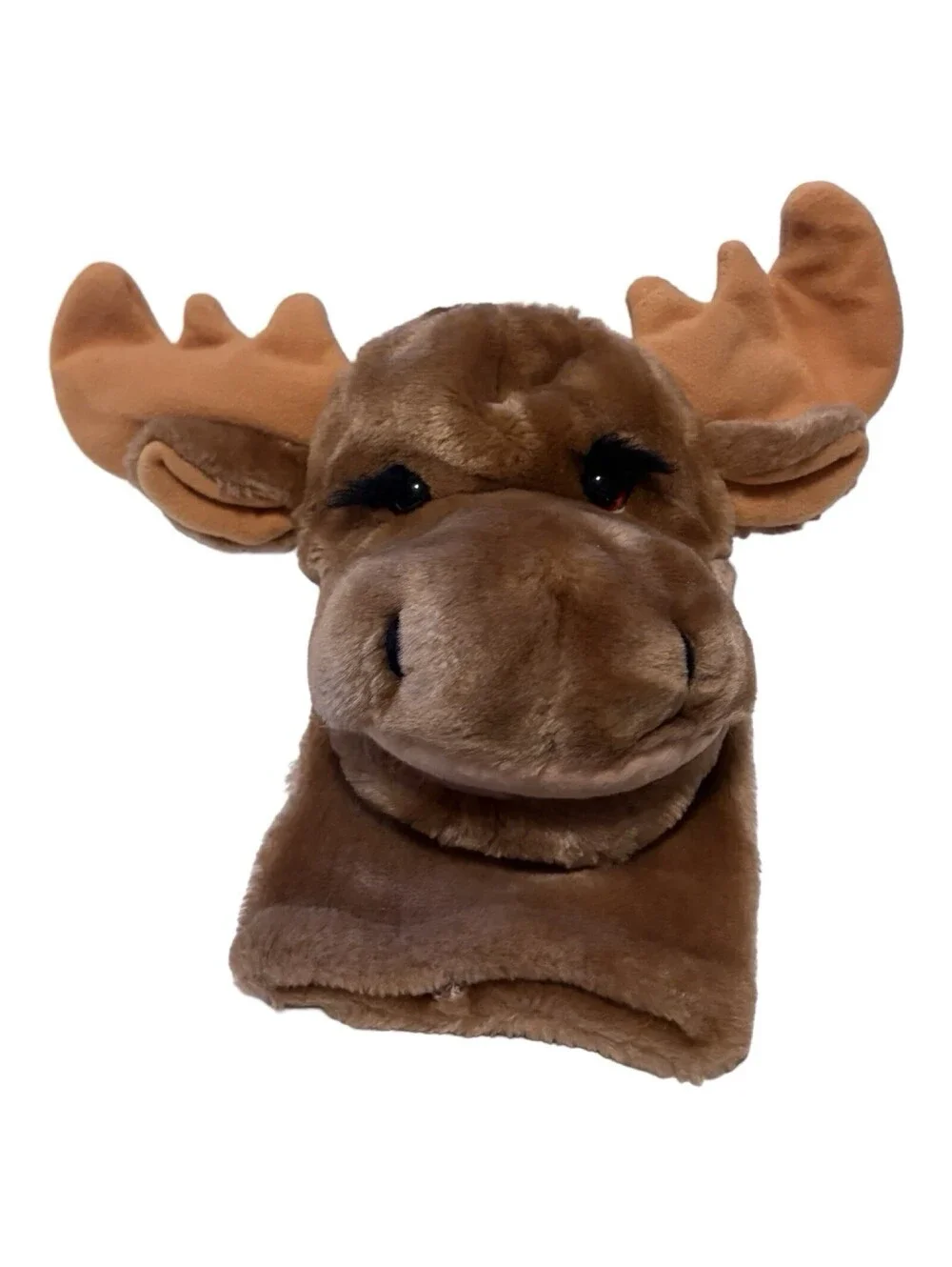 Vintage Dakin 1988 Plush Hand Puppet Moose With Antlers Novelty Toy